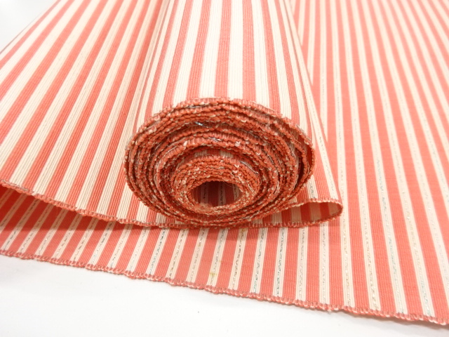  アンティーク　横段模様織り出し　八寸帯地反物